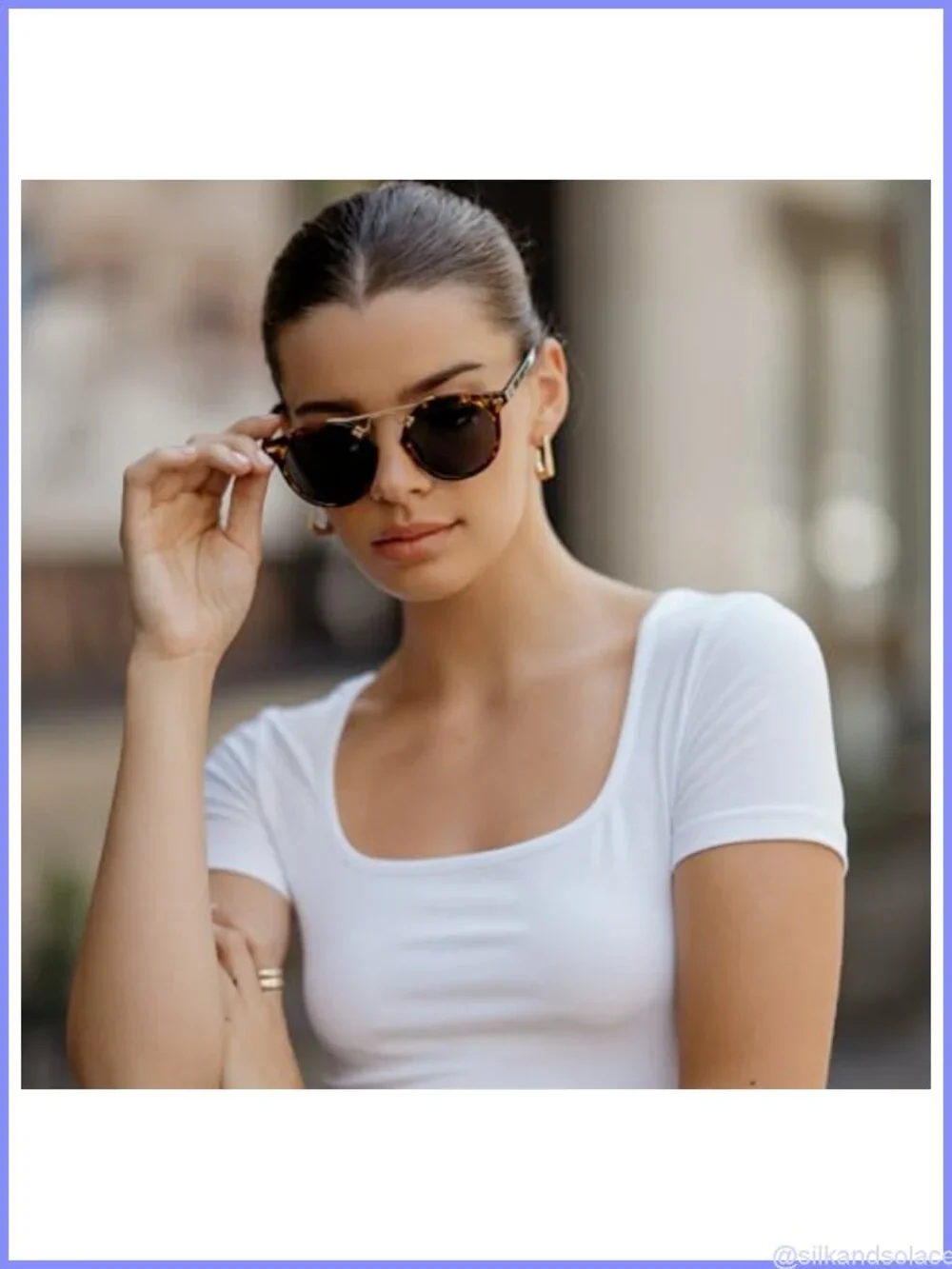 Polarized Round Double-Bridge Sunglasses UV400 Full Frame